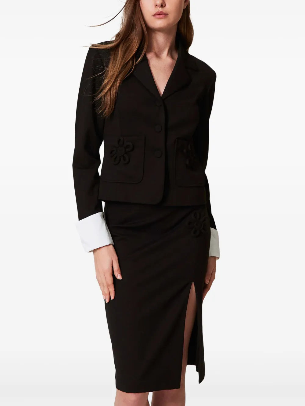 Floral-Appliqué Skirt