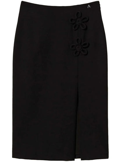 Floral-Appliqué Skirt