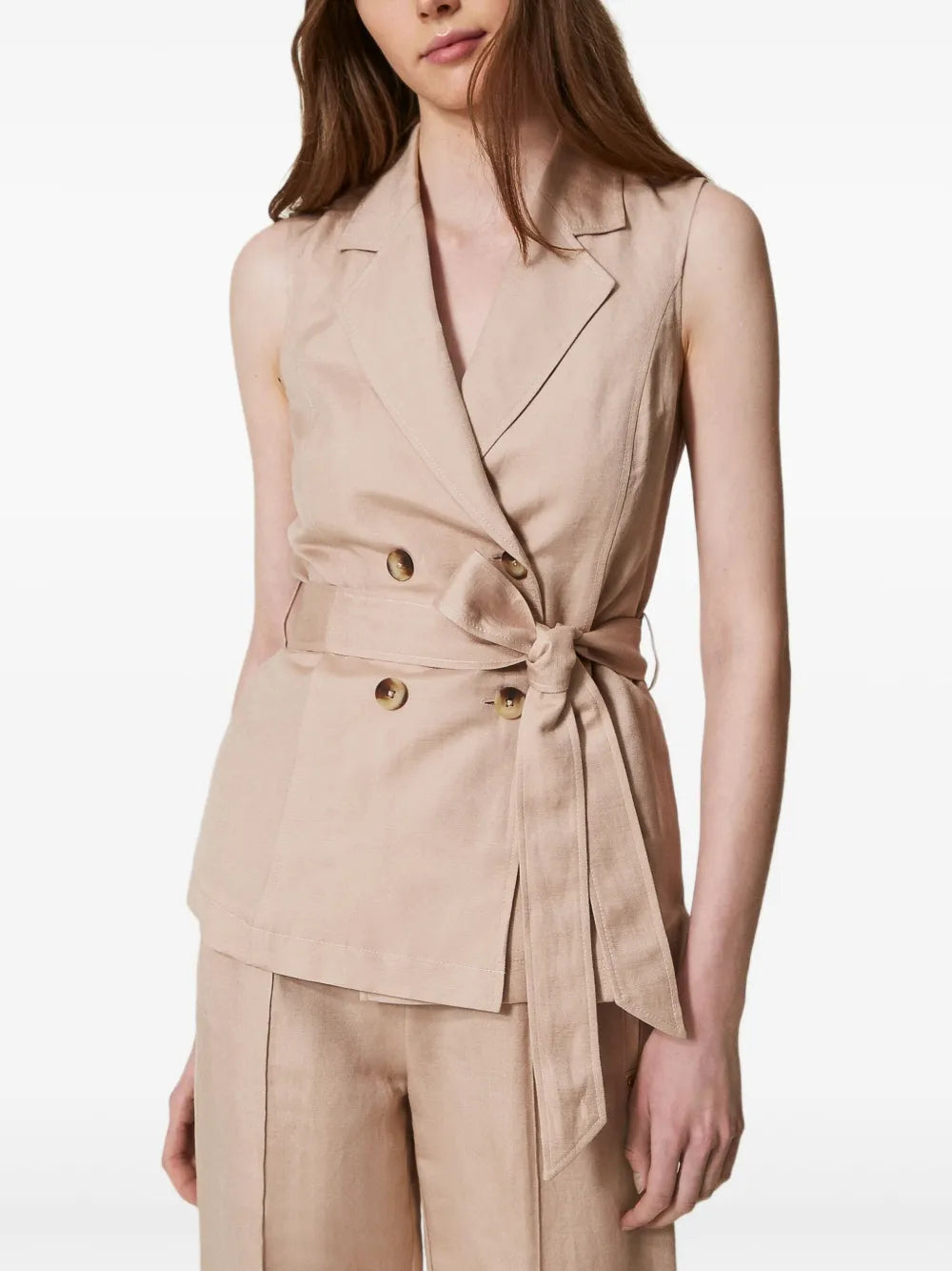 Linen-Blend Woven Vest