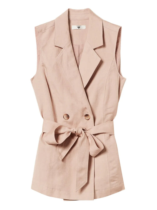 Linen-Blend Woven Vest
