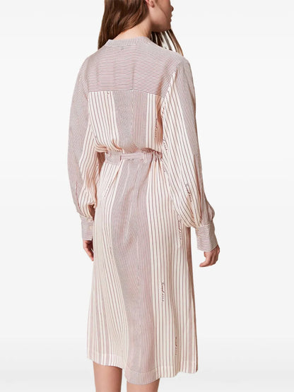 Midi Satin Shirt Dress