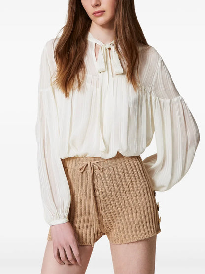Striped Jacquard Blouse