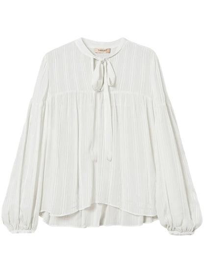 Striped Jacquard Blouse