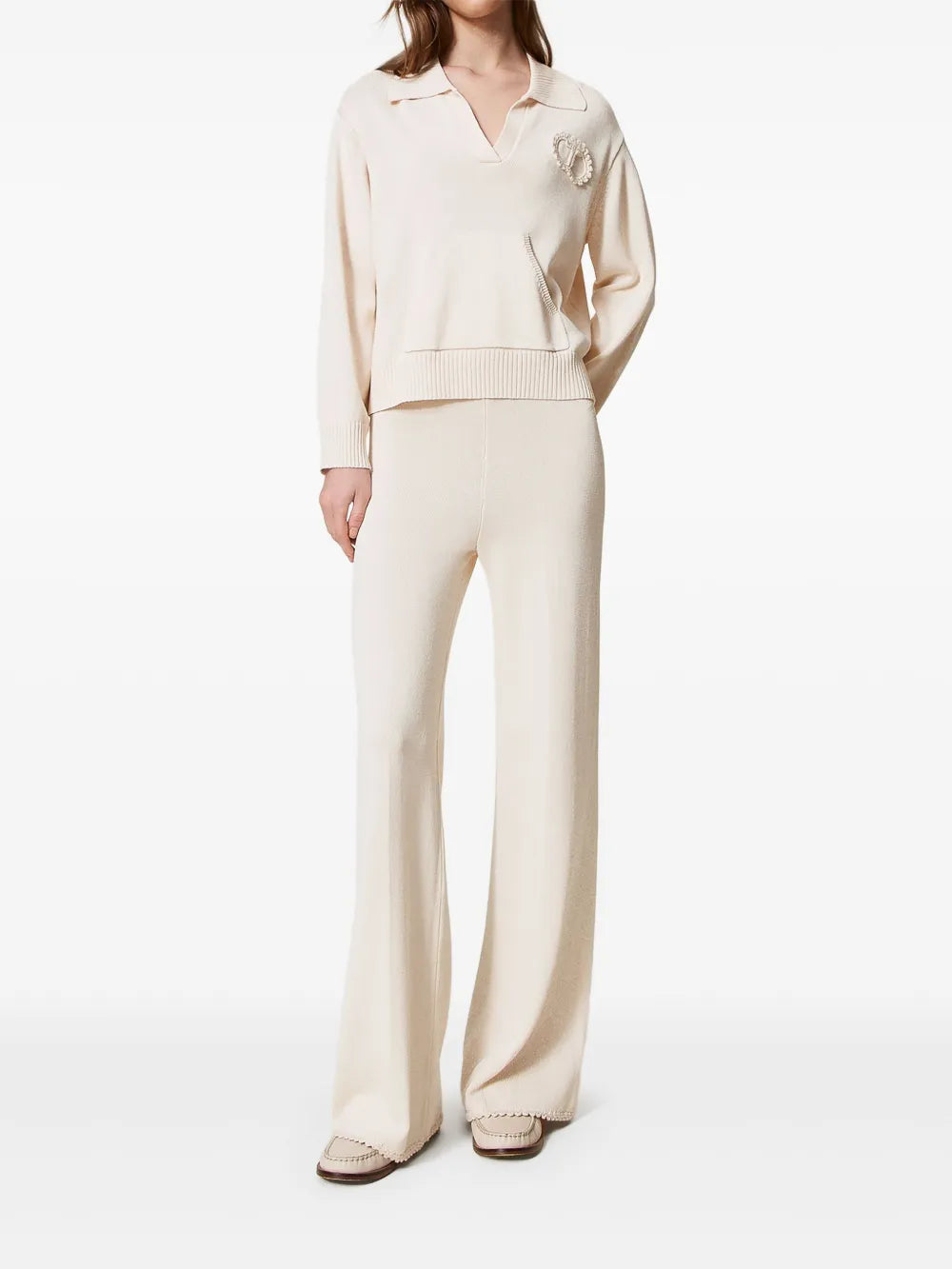 Flared Knit Trousers