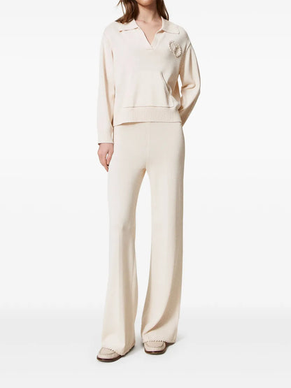 Flared Knit Trousers
