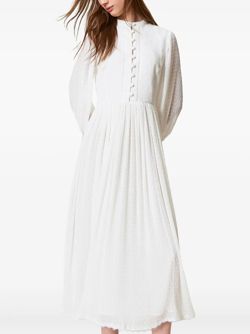 Plumetis Linen Maxi Dress