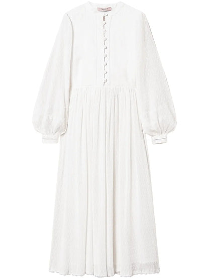 Plumetis Linen Maxi Dress