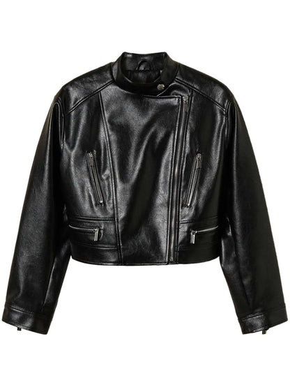Faux-Leather Biker Jacket