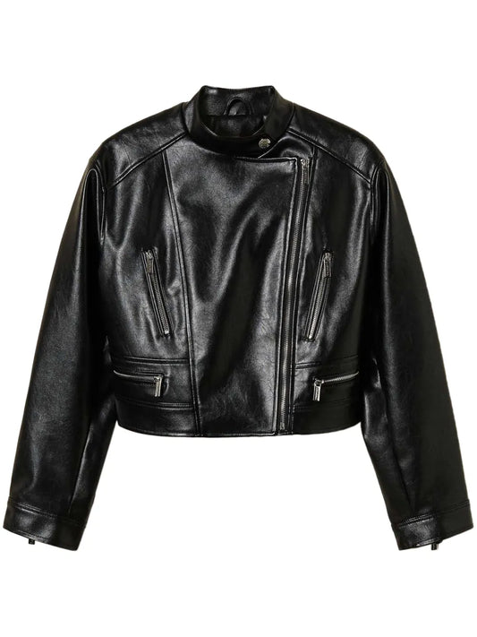 Faux-Leather Biker Jacket