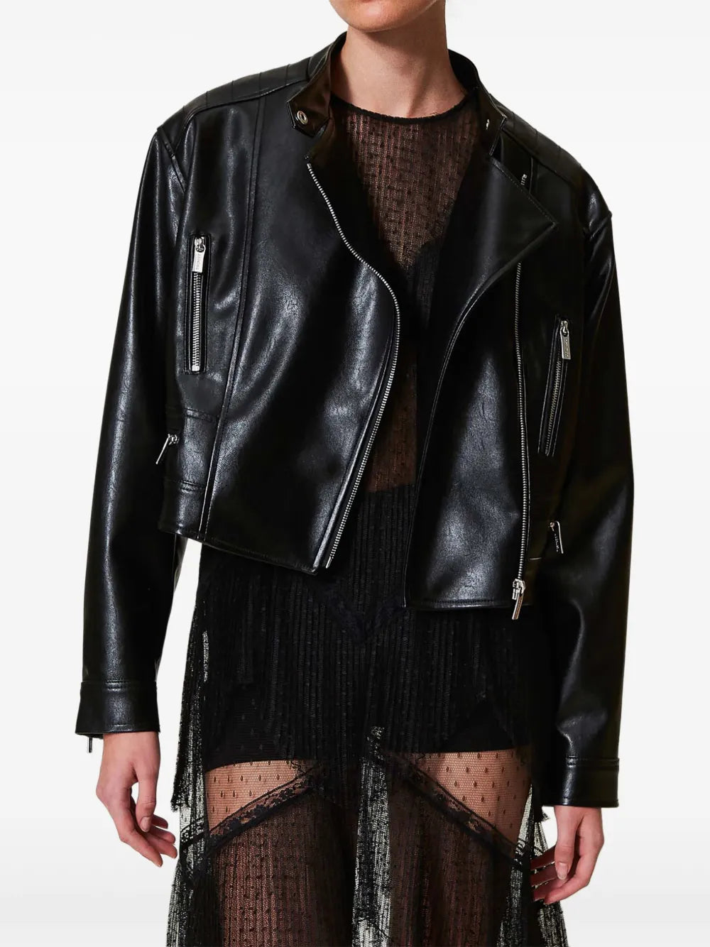 Faux-Leather Biker Jacket