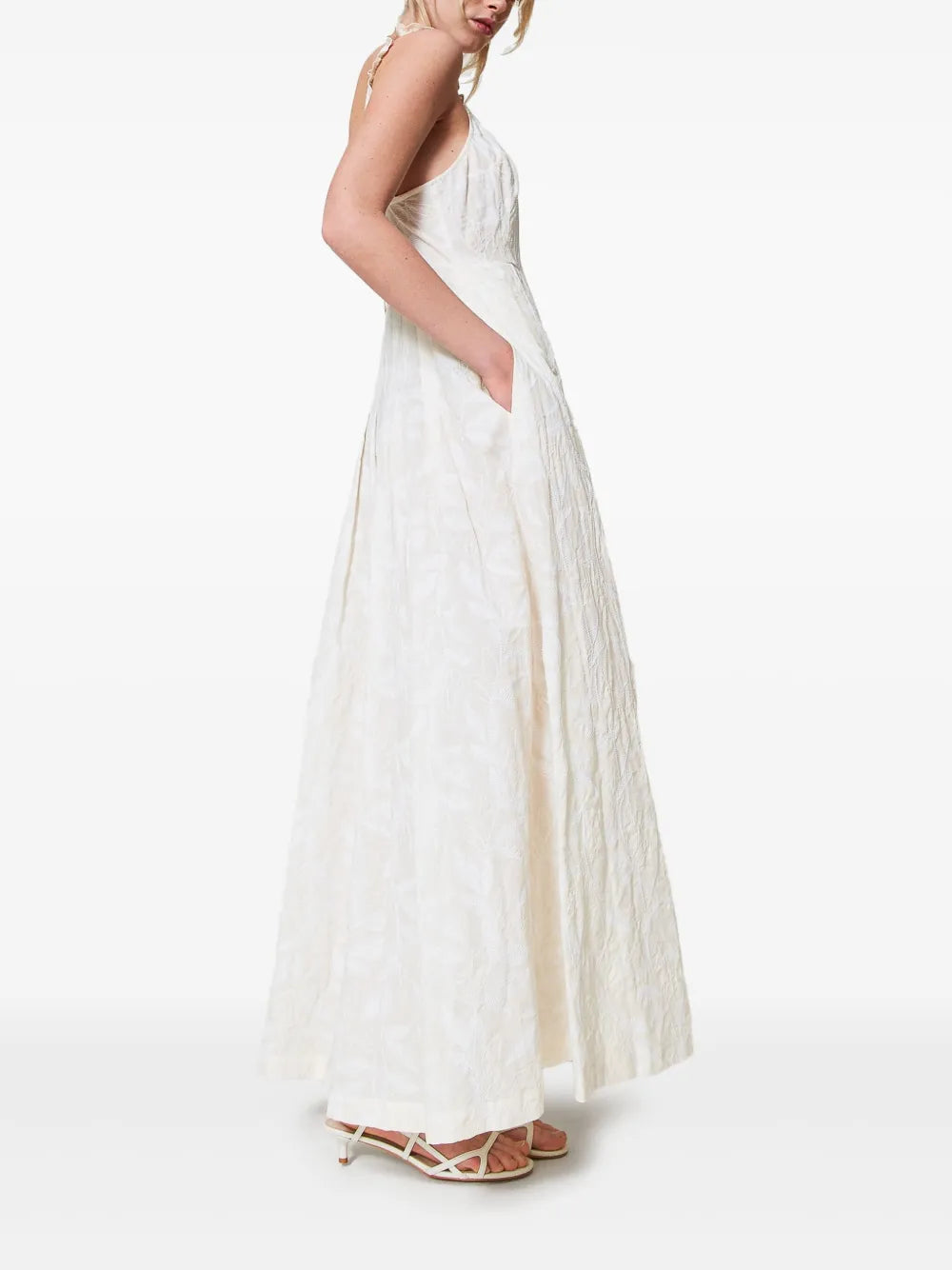 Embroidered Muslin Maxi Dress