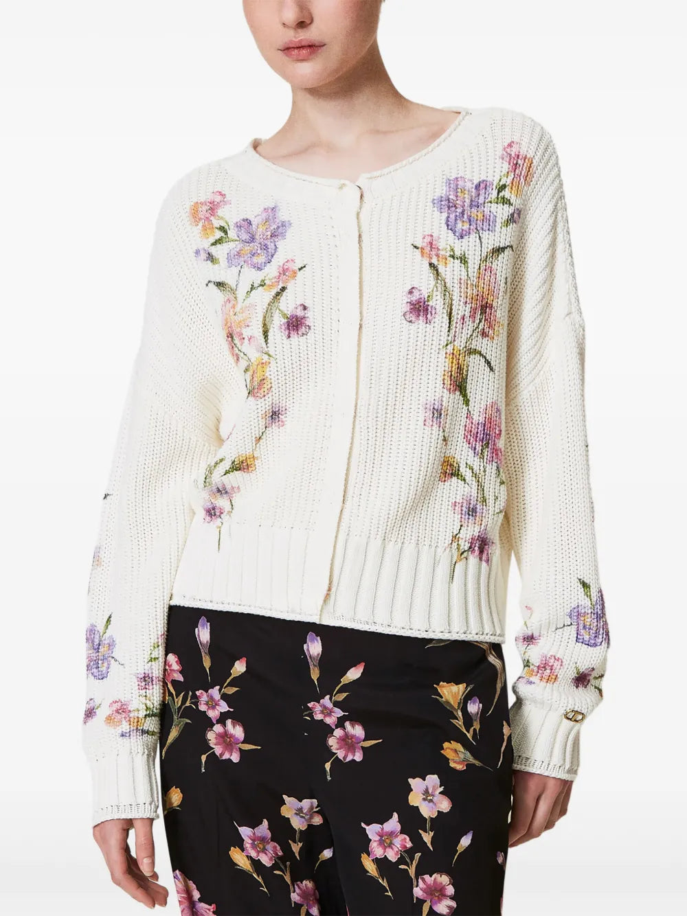 Floral-Print Cardigan