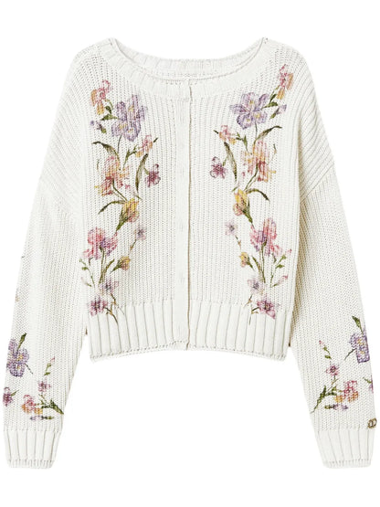 Floral-Print Cardigan