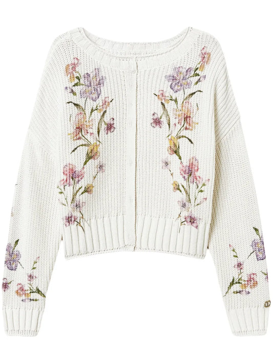 Floral-Print Cardigan