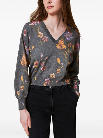 Floral-Print Sweater