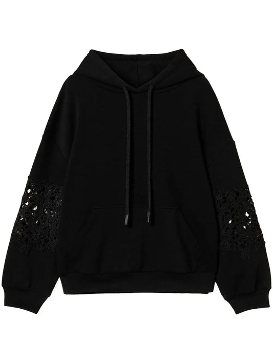 Macramé-Detailing Hoodie