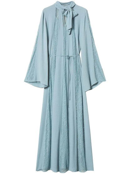 Lace-Detail Crepe Maxi Dress