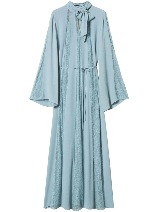 Lace-Detail Crepe Maxi Dress