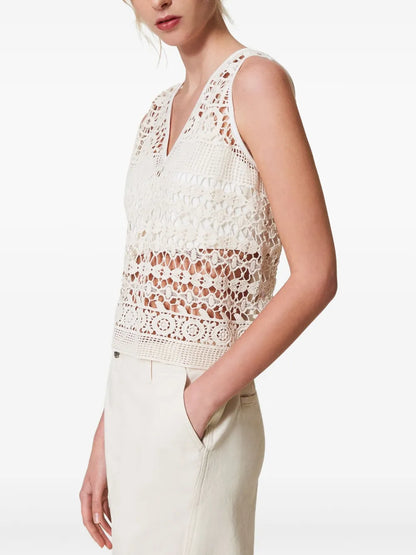 Macramé-Laceand Jersey Top