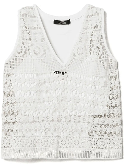 Macramé-Laceand Jersey Top