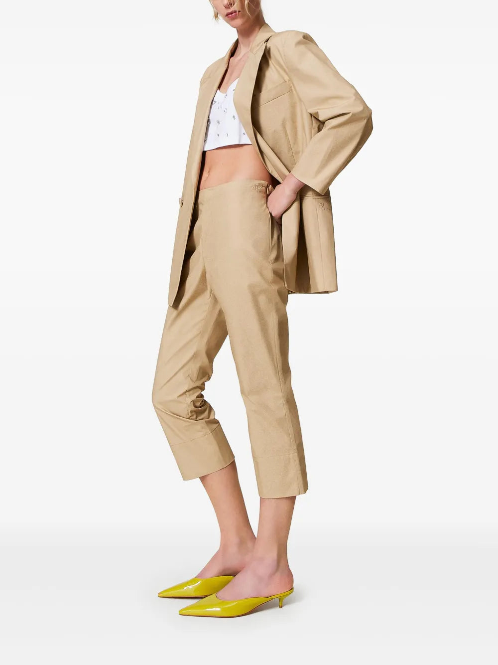 Poplin Cropped Trousers