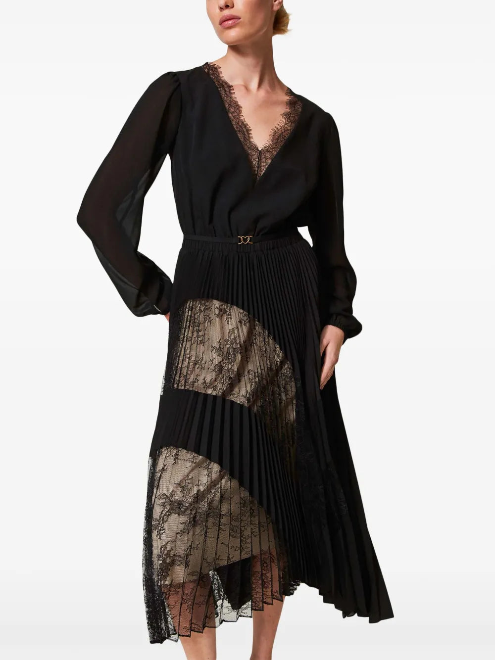 Pleated Georgette Dress