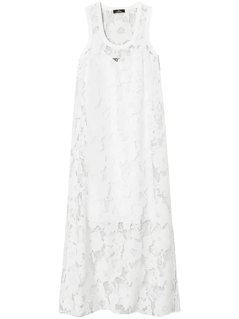 Floral-Embroidered Organza Dress