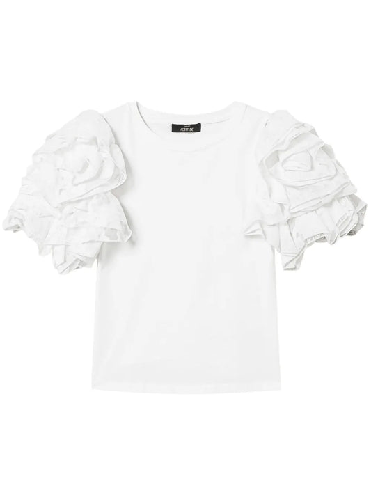 Organza-Sleeve T-Shirt