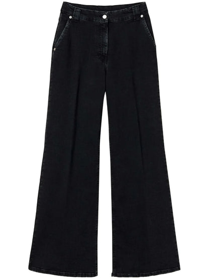 Pressed-Crease Wide-Leg Jeans