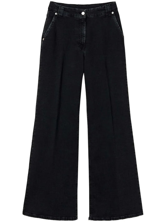 Pressed-Crease Wide-Leg Jeans