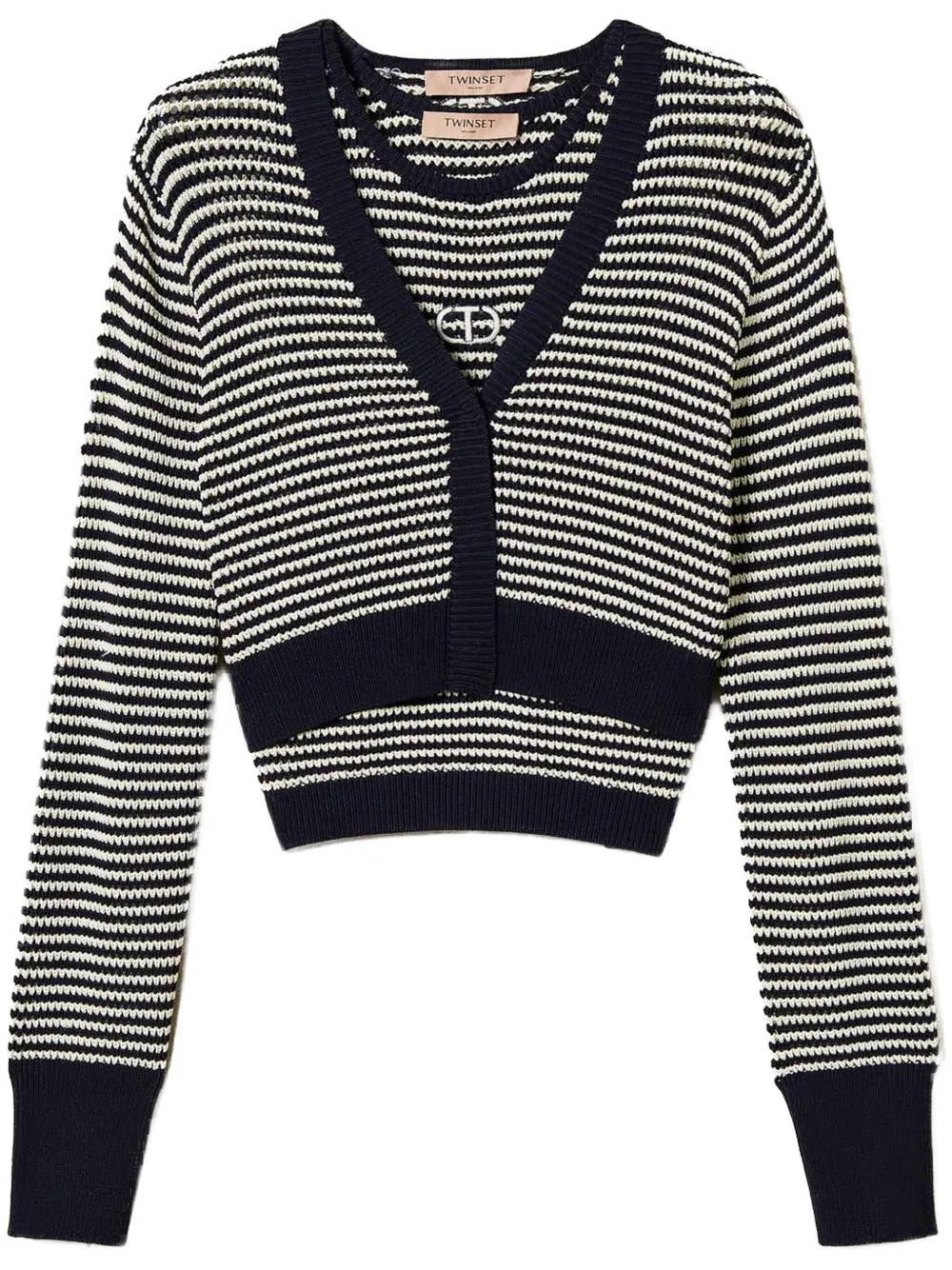 Striped Oval T Cardigan