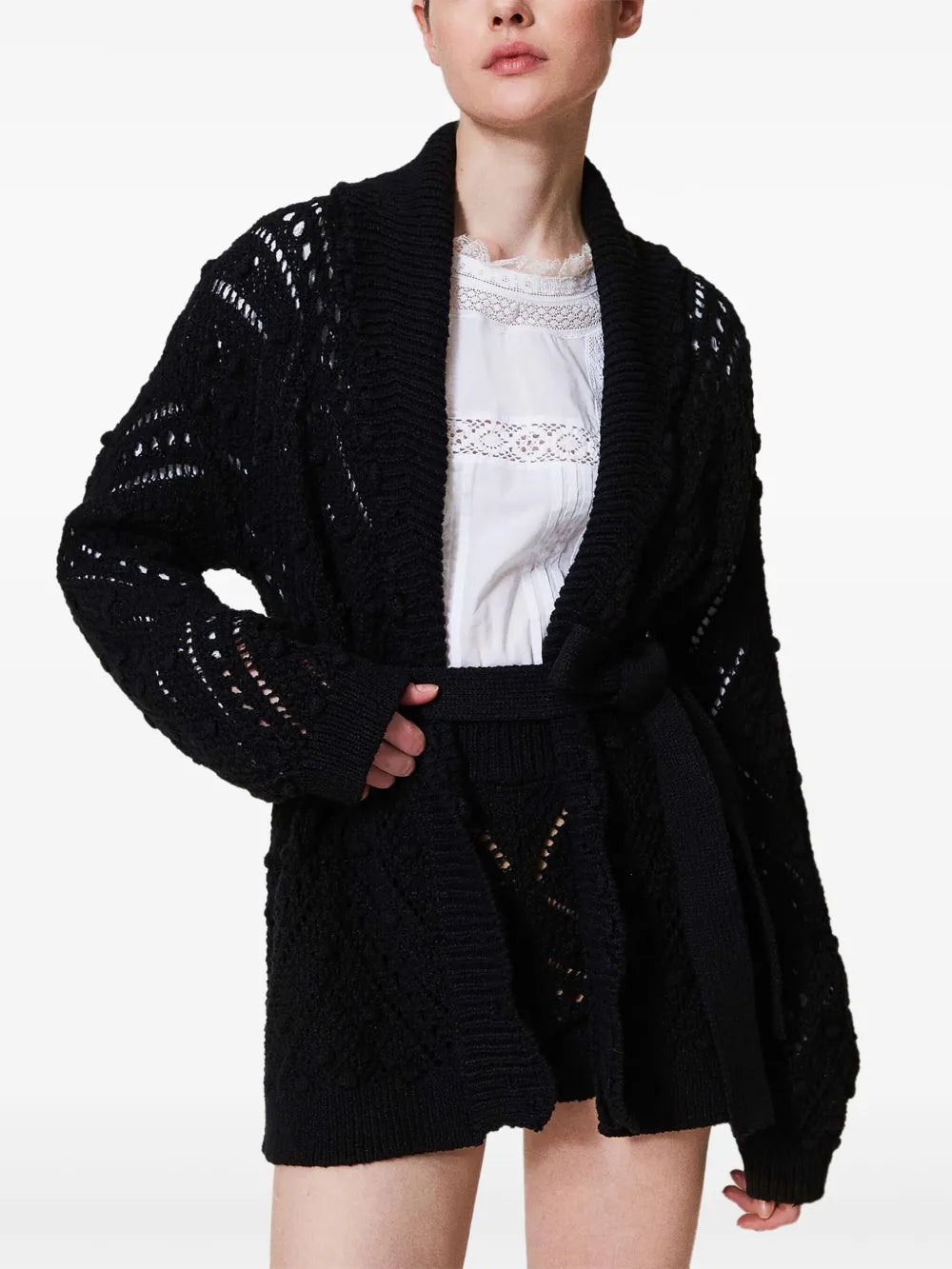 Knitted Cardigan With Belt