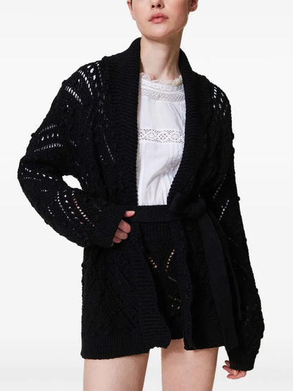 Knitted Cardigan With Belt