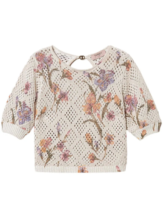Floral-Print Sweater