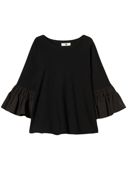 Flounce-Sleeves Sweater