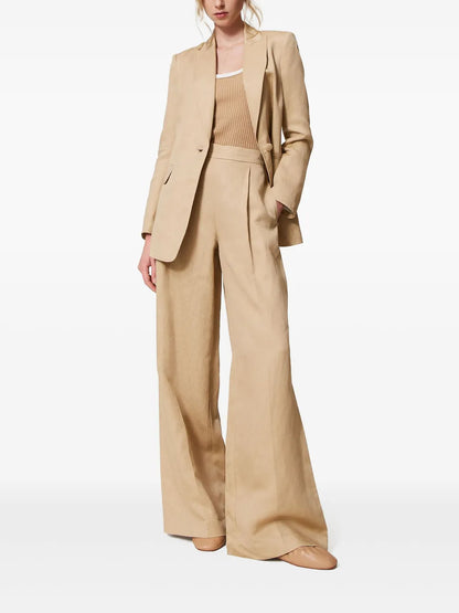 Pleat-Detail Palazzo Trousers