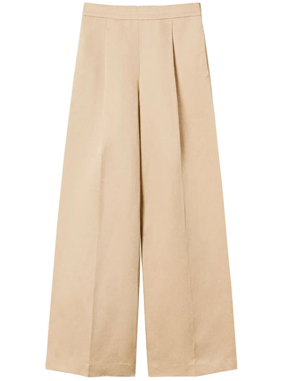 Pleat-Detail Palazzo Trousers