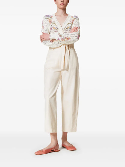 Belted Gabardine Trousers