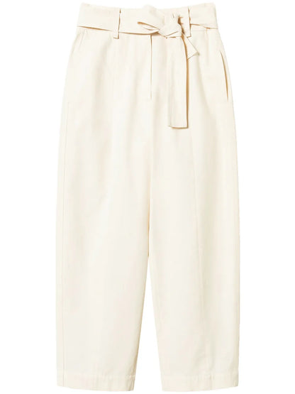 Belted Gabardine Trousers