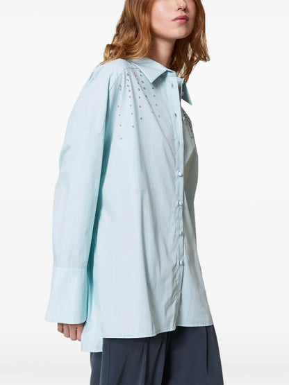 Bezel Embroidery Poplin Shirt