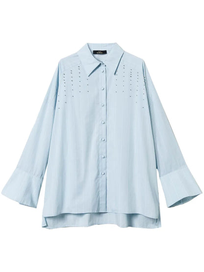 Bezel Embroidery Poplin Shirt