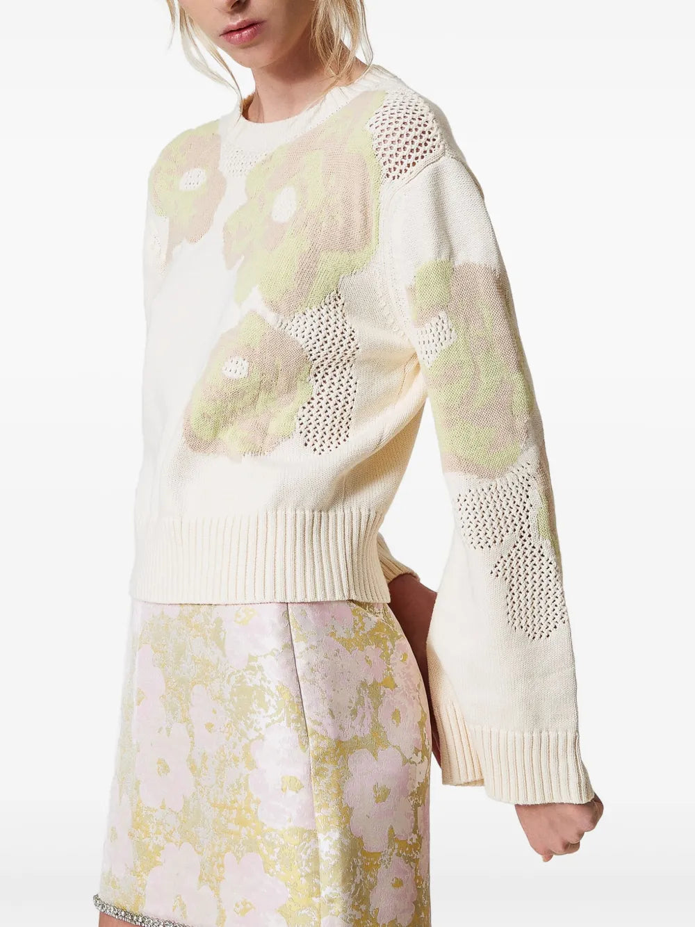 Rose-Jacquard Jumper
