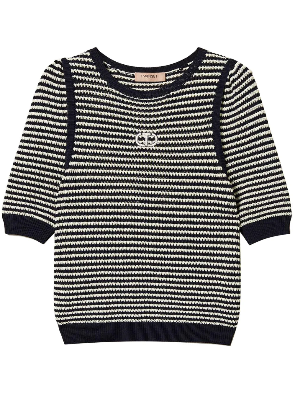 Embroidered Striped T-Shirt