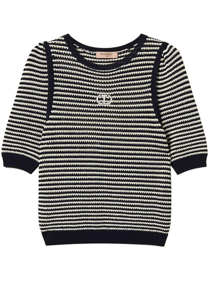 Embroidered Striped T-Shirt