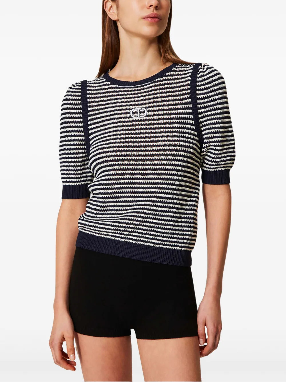Embroidered Striped T-Shirt