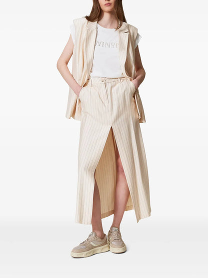 Pinstripe-Pattern Skirt