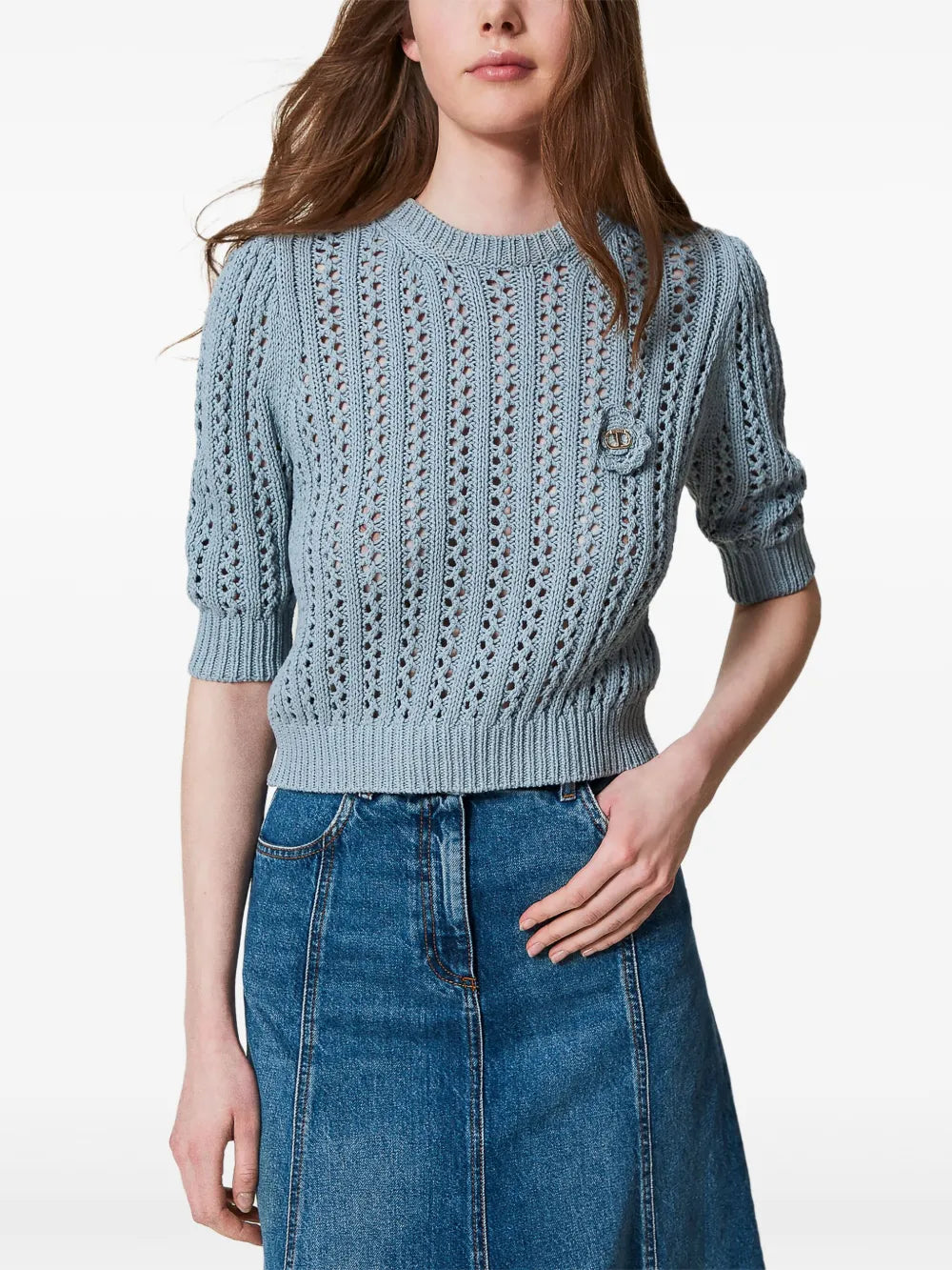 Crochet-Knit Jumper