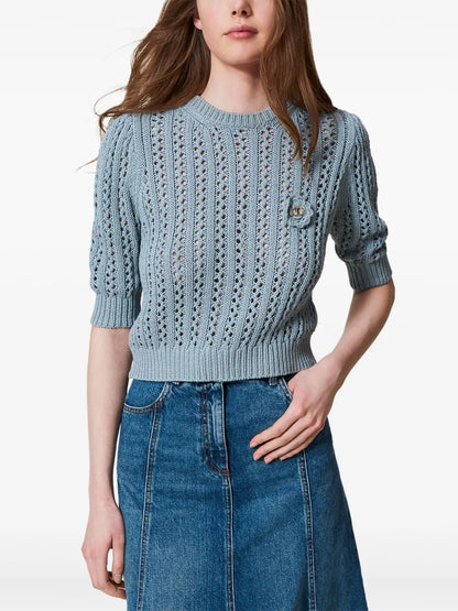 Crochet-Knit Jumper