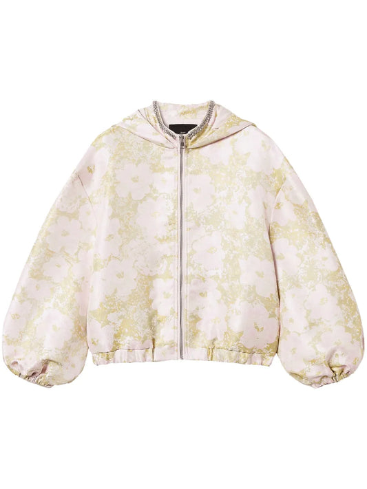 Embroidered Jacquard Bomber Jacket