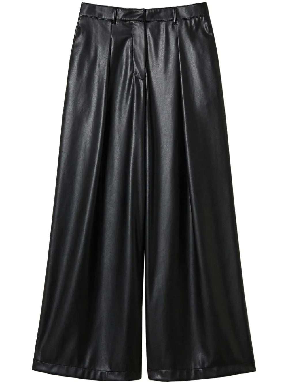 Wide-Leg Faux-Leather Trousers